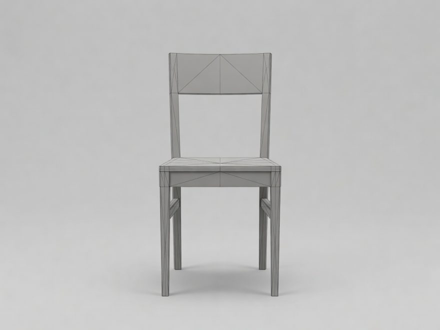 The same chair as a 3D mesh — an illustration of the result
